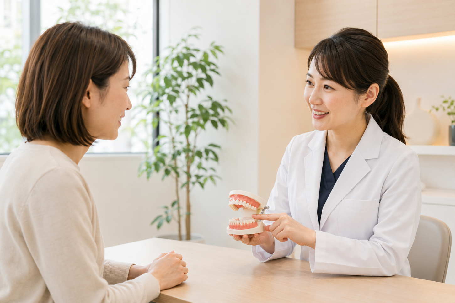 ひらうち歯科では、お口の状態をしっかり確認したうえで患者様にとって無理のない治療方法をご提案いたします